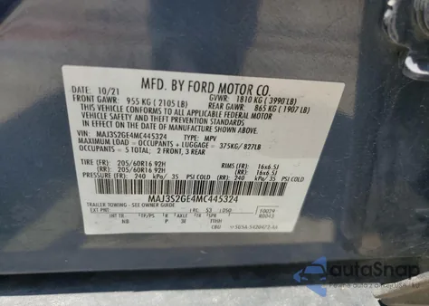 2021 Ford Ecosport Se from USA, damaged, VIN MAJ3S2GE4MC445324